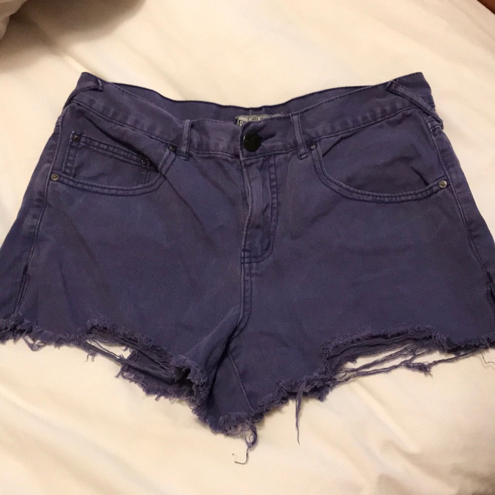 Free People Purple Denim Shorts